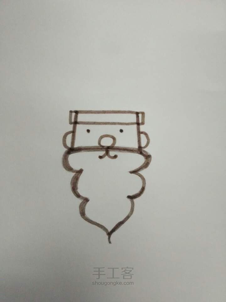 〖温暖教程⊙v⊙〗圣诞老人简笔手绘 第6步