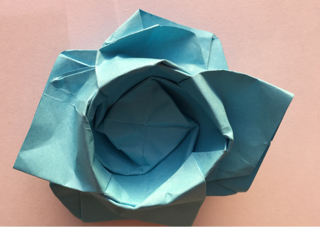 简易玫瑰折纸制作教程 第41步