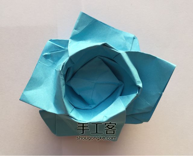 简易玫瑰折纸制作教程 第40步