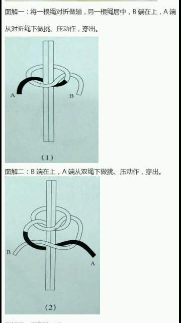 彩色单线纽扣结加双向平结 第12步