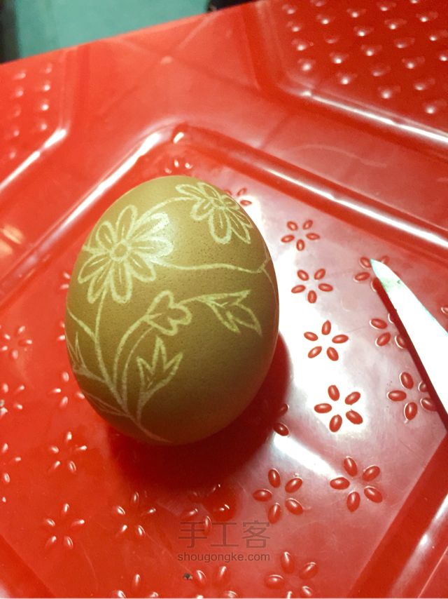 鸡蛋雕刻简单的花教程 第5步