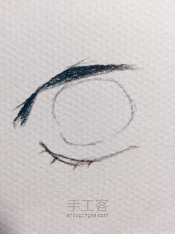 临摹红彤彤的妹子眼睛么么哒😘手绘教程 第4步