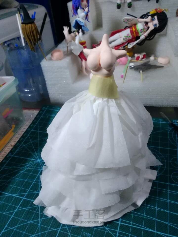【启明】超轻粘土+卫生纸=婚纱服装   啰嗦版～ 第6步