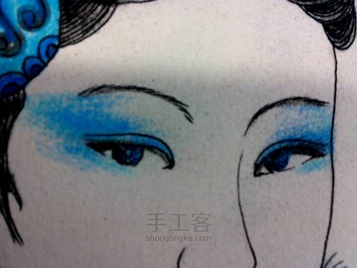 彩铅手绘教程——蓝色妖姬 第14步