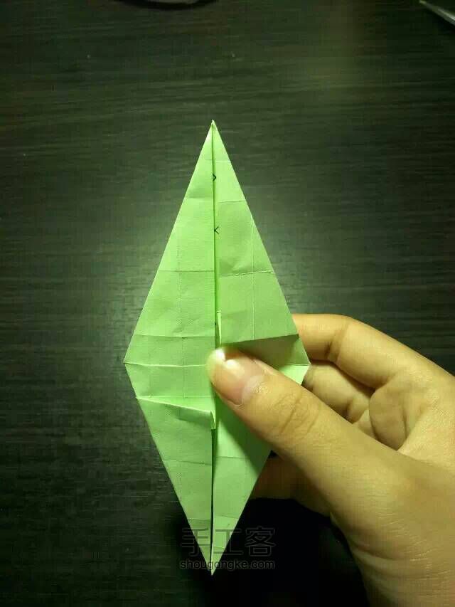 玫瑰纸鹤折纸教程（修改版） 第29步