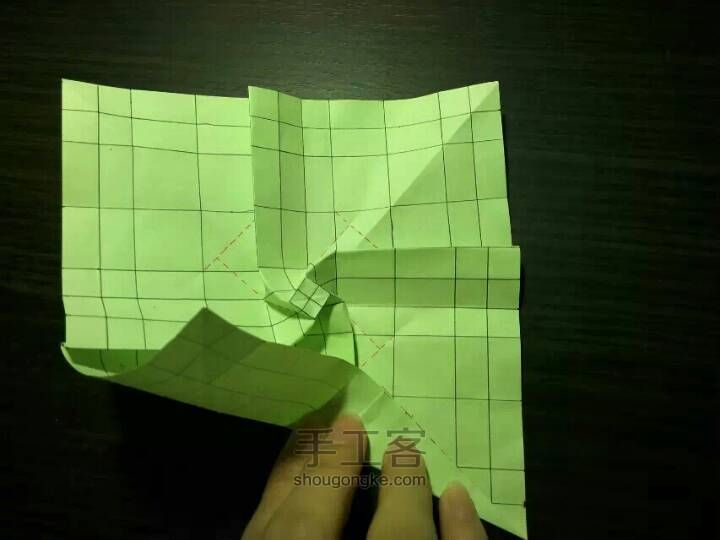 玫瑰纸鹤折纸教程（修改版） 第24步