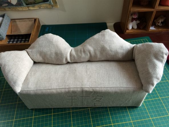 废纸盒的华丽蜕变—棉麻大沙发（玩偶用）超级简单~制作教程 第15步
