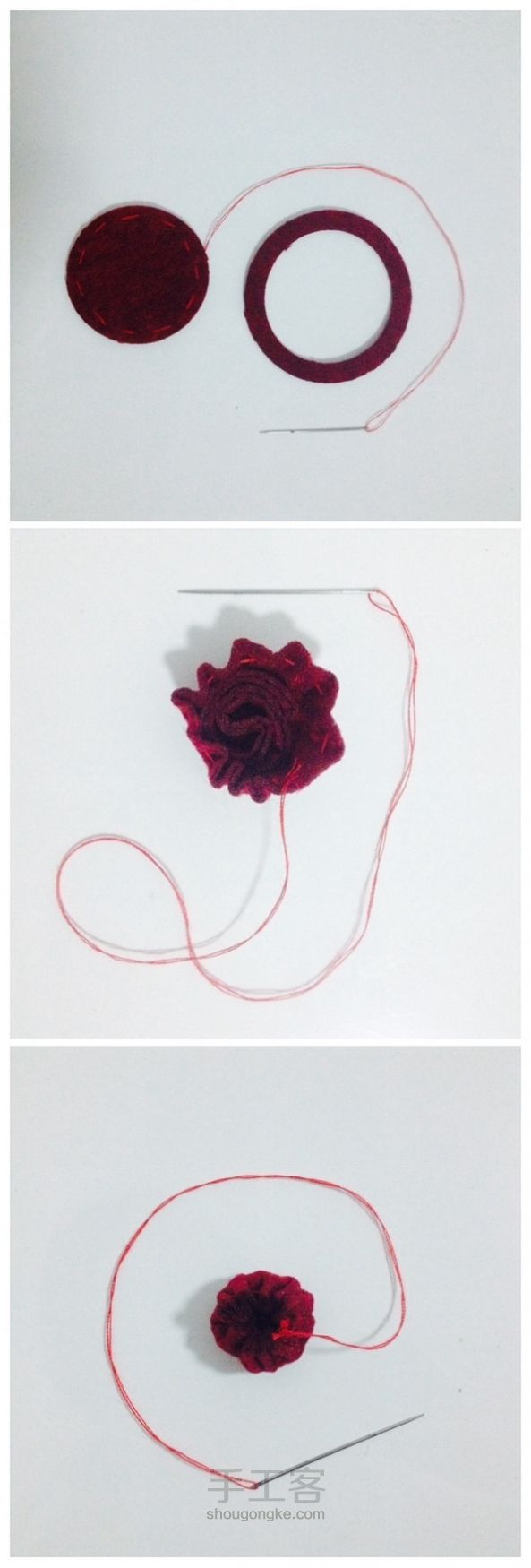 【材料包/成品】布艺花朵 小王子的玫瑰 第7步