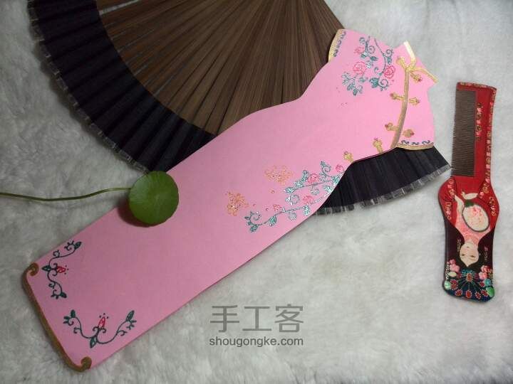 漂漂的小旗袍贺卡~纸艺教程 第14步