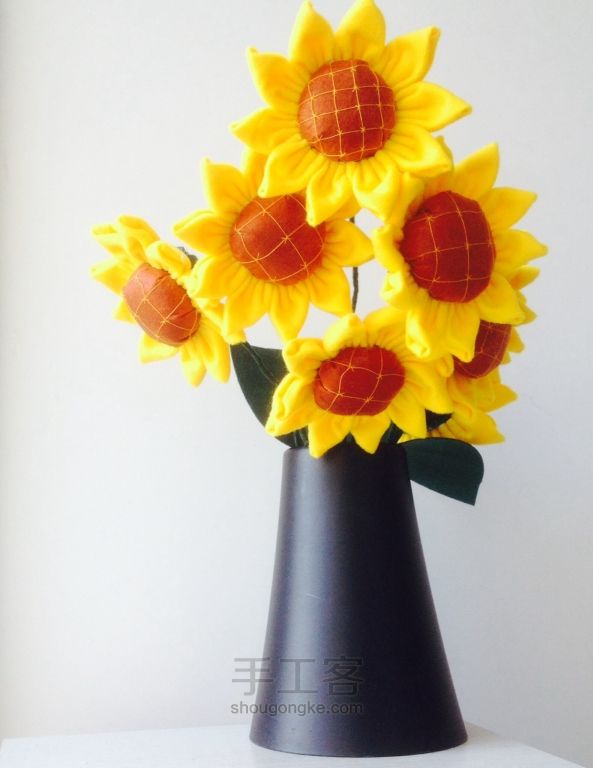 【材料包/成品】布艺花朵 向日葵的心事 第2步