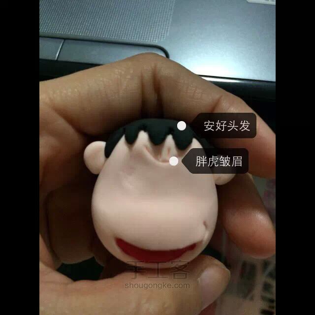 哆啦A梦胖虎粘土制作 第5步