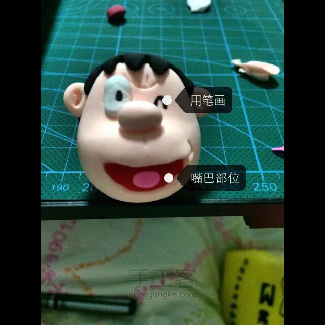 哆啦A梦胖虎粘土制作 第7步