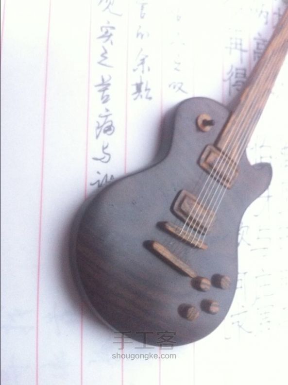 【荒岛】les pual 电吉他小模型制作教程 第15步
