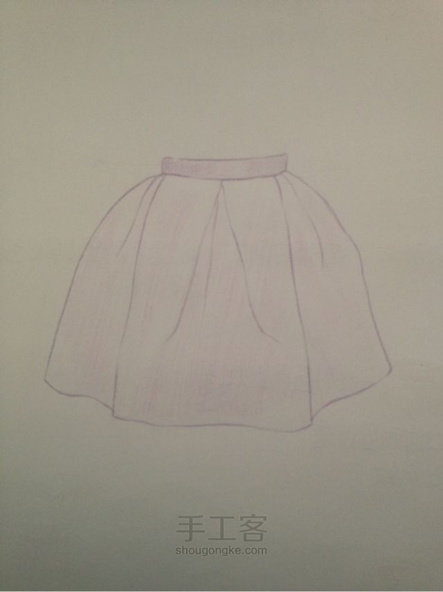 珊瑚绘画课堂_彩铅入门_质感表现_裙子的画法 第6步