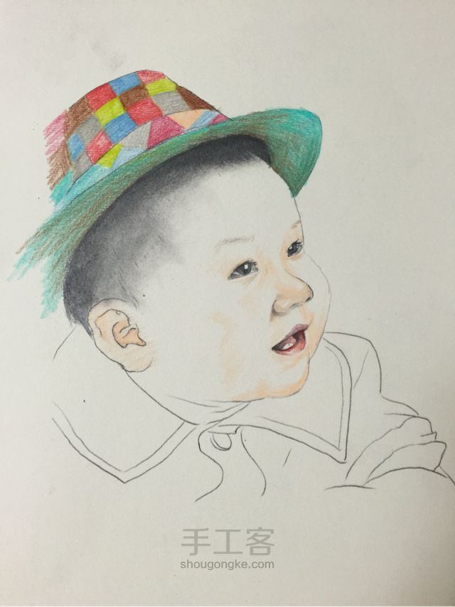铅笔手绘肖像呦 手绘教程 第3步