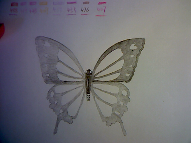 珊瑚绘画课堂_简单学画画之对称的应用--彩铅蝴蝶 第4步