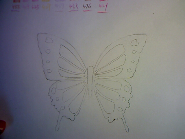 珊瑚绘画课堂_简单学画画之对称的应用--彩铅蝴蝶 第3步