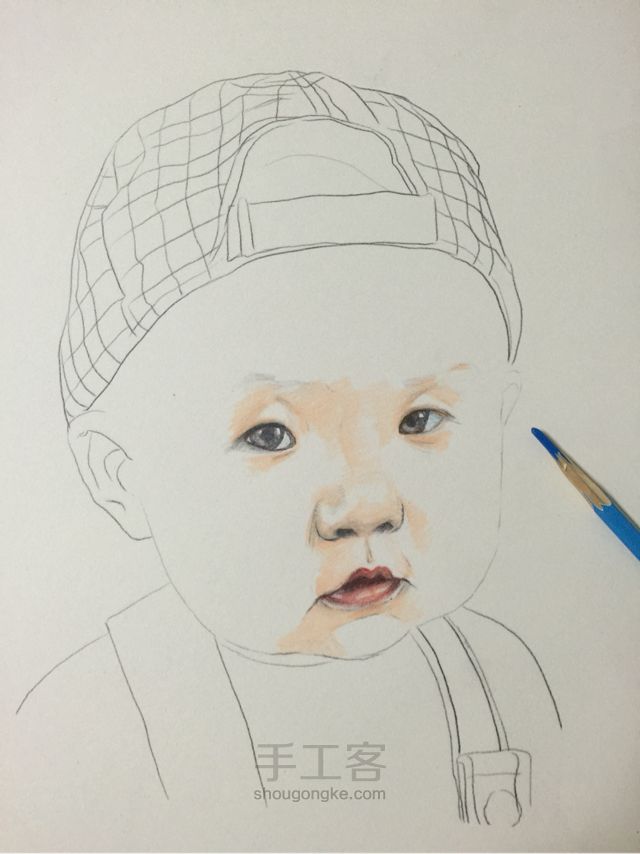 再来一发手绘宝宝肖像教程 第2步
