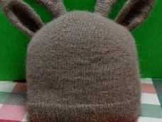 在网上看了一顶鹿角园帽很好看，闲来就织了一顶