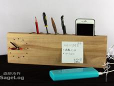钟表，手机座，文具收纳器，便签板，N合1现代木器手作。