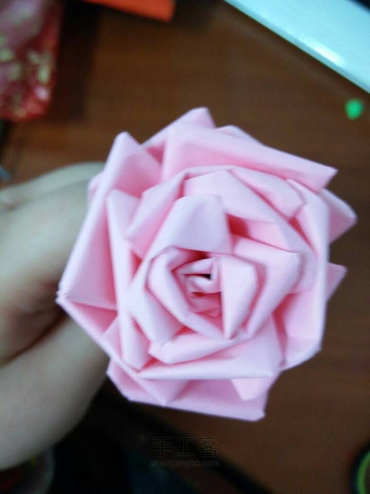 超简单纸玫瑰折纸教程 第10步