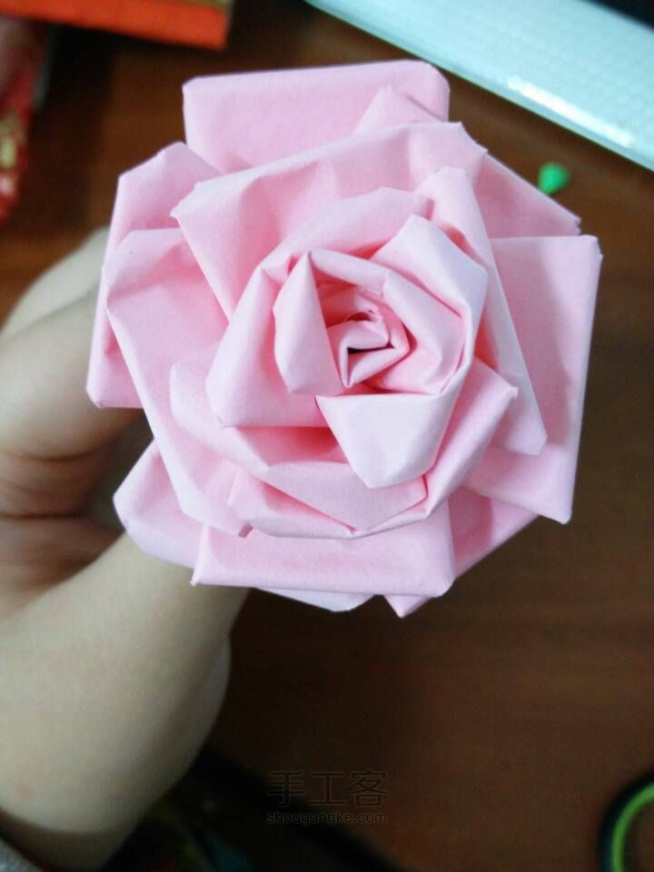 超简单纸玫瑰折纸教程 第9步