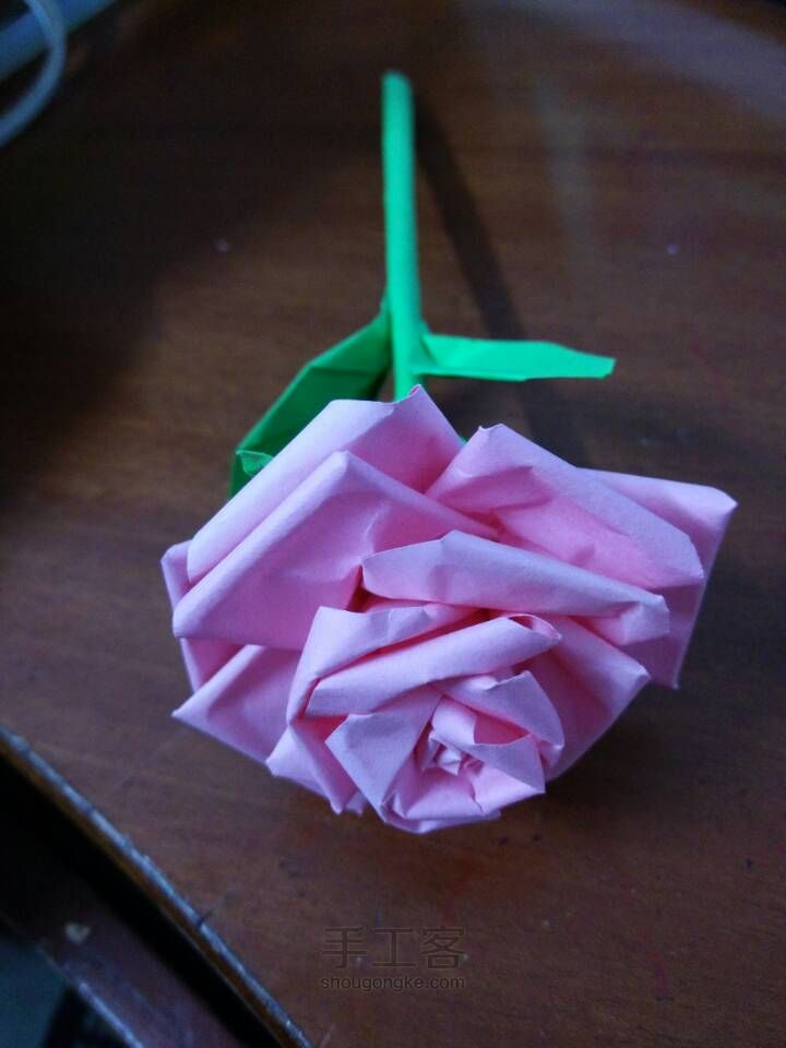 超简单纸玫瑰折纸教程 第40步
