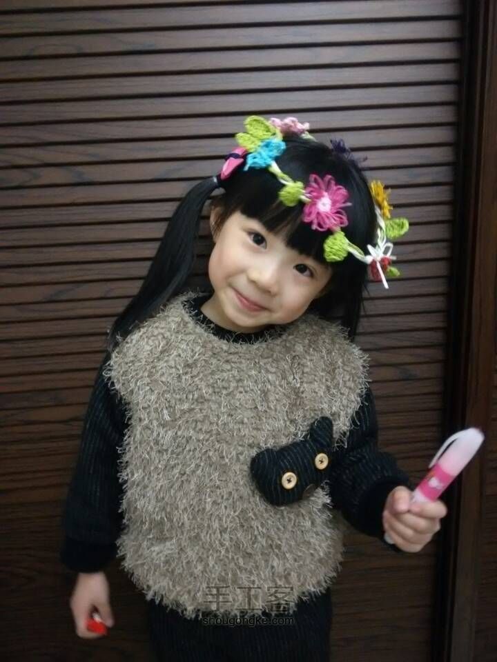 纸藤手钩花环制作教程 第13步