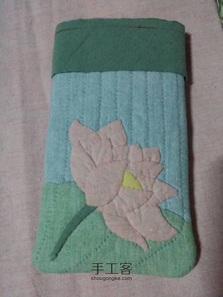 拼布荷花手机套制作教程 第14步