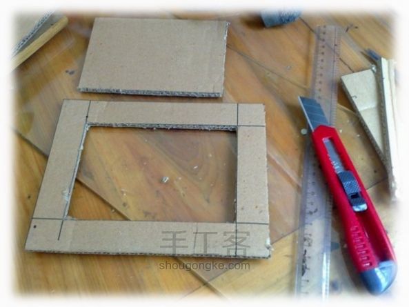 废旧材料做布艺相框制作教程 第2步