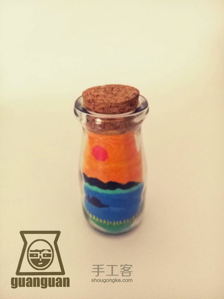 『材料/成品可购』瓶子里的大海 沙画教程 第50步