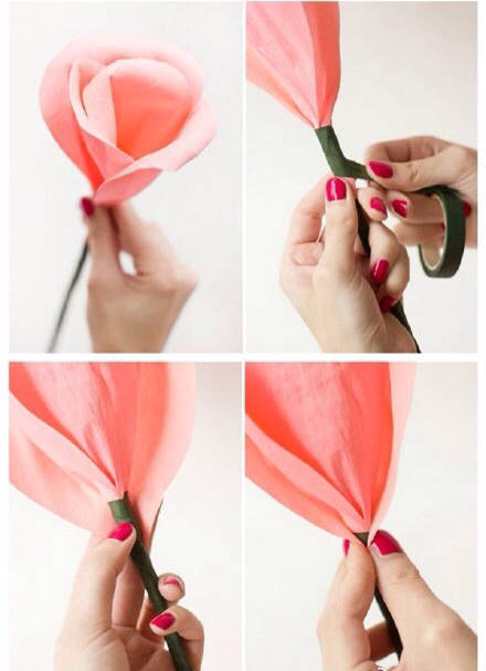 手工制作巨型纸玫瑰教程 第5步