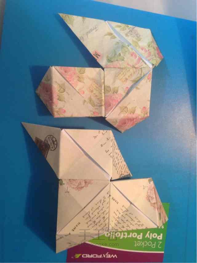 由正方形而变魔术玫瑰 折纸教程 第36步