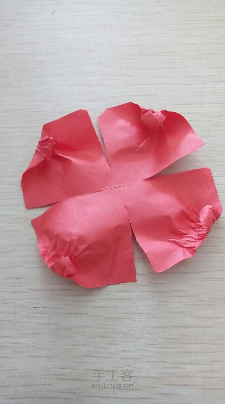 《原创》一张彩纸一朵玫瑰花教程。 第8步