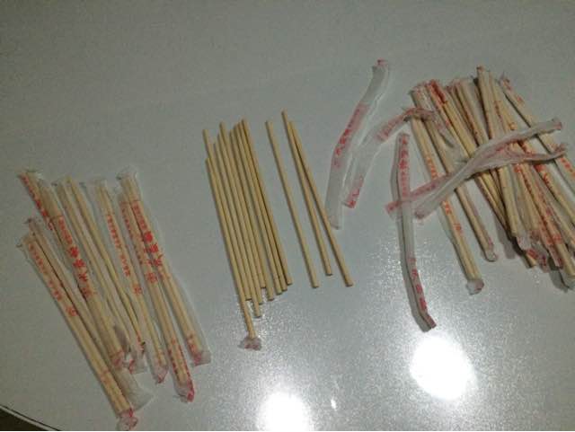 一次性竹筷变果篮 第1步