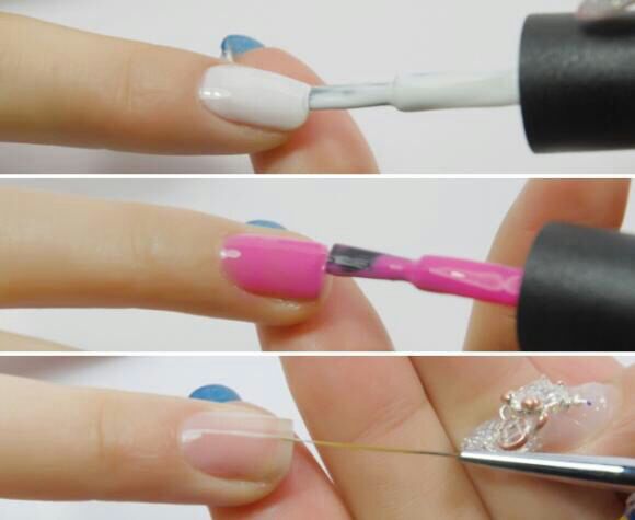 粉粉嫩嫩的爱心 美甲教程 第2步