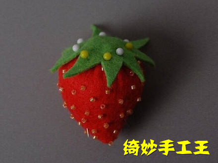 不织布草莓制作教程 第8步