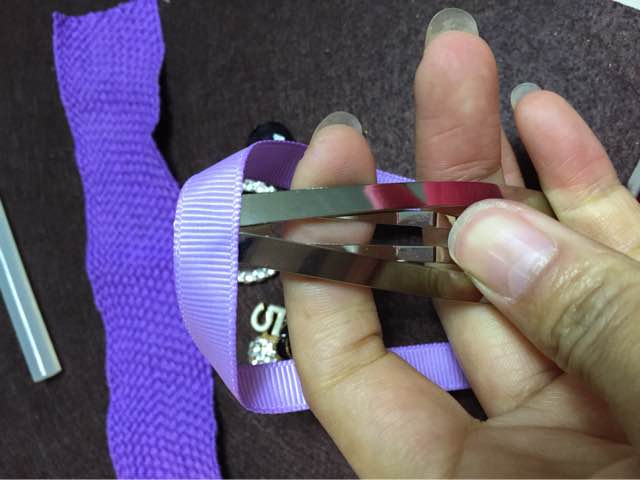 紫色BB夹 发饰手作教程 第3步
