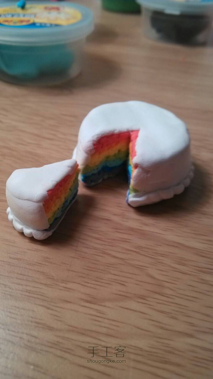 超容易粘土彩虹蛋糕制作教程 第4步