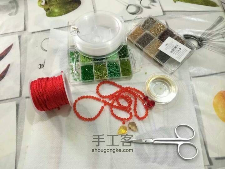 串珠小苹果车挂制作教程--平平安安！ 第2步