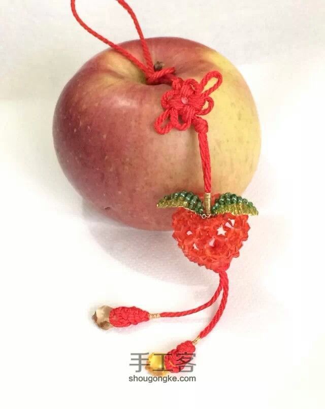 串珠小苹果车挂制作教程--平平安安！ 第12步