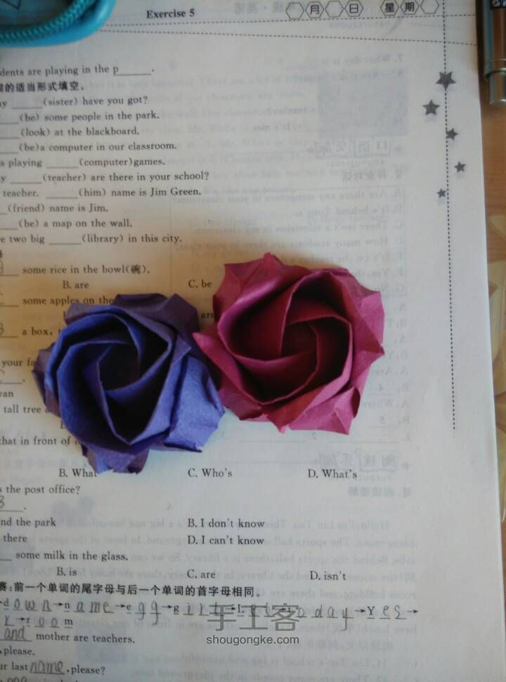 玫瑰花 折纸教程 第17步
