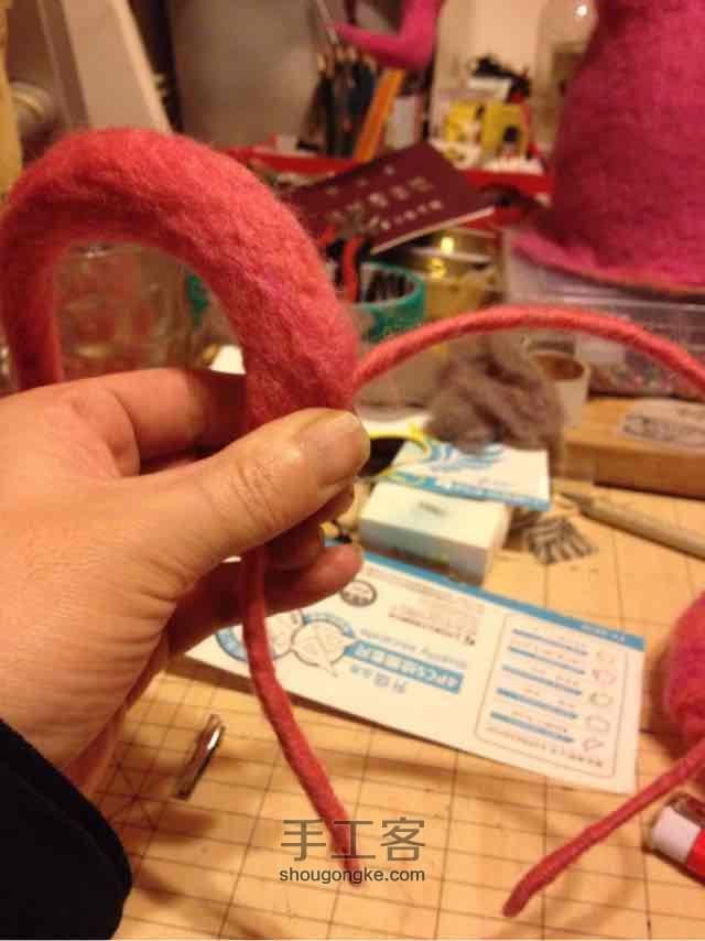 【成品可购】原创粉红羊角头箍，带刘海哦！😜 第13步