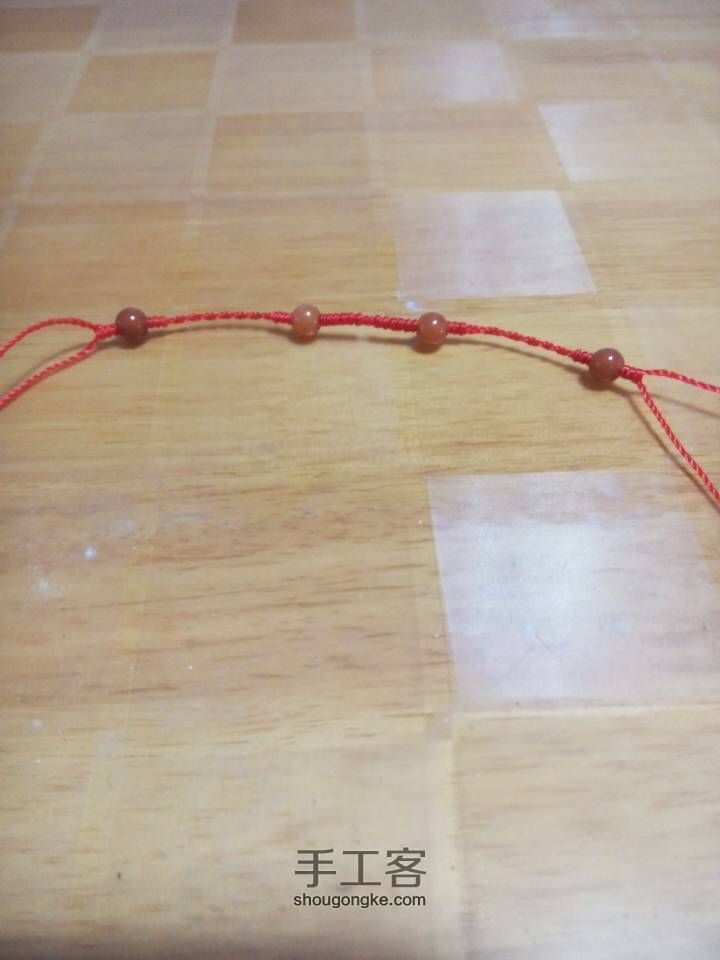 吉祥玛瑙红绳制作教程 第3步