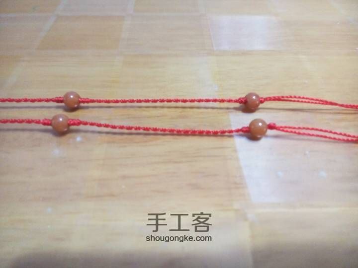 吉祥玛瑙红绳制作教程 第6步
