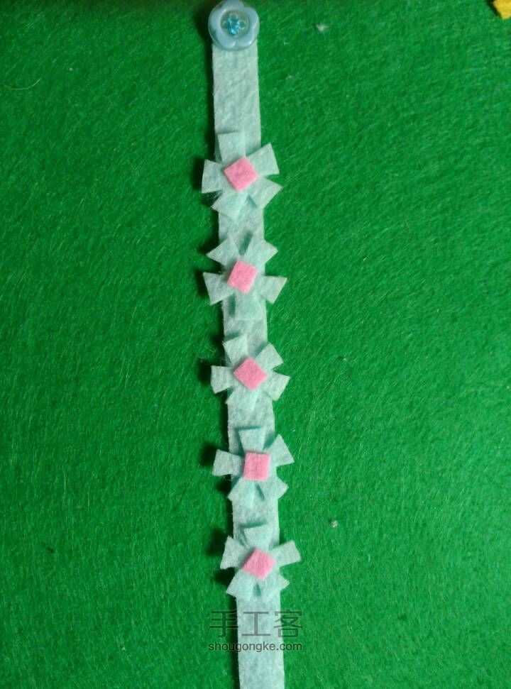 又一个小清新不织布手链制作教程 第5步