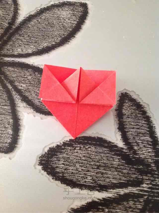 纸爱心 折纸教程 第15步