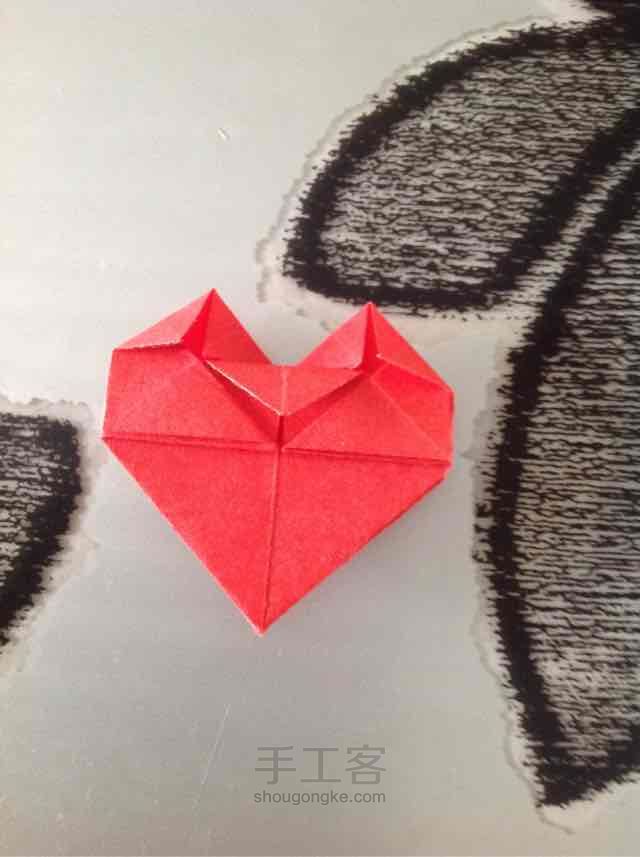 纸爱心 折纸教程 第18步