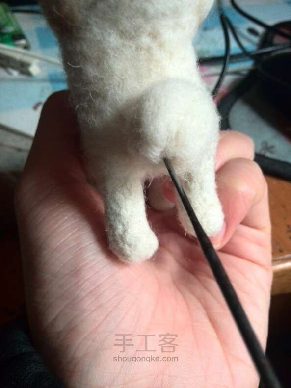 羊毛毡小猫制作教程 第19步