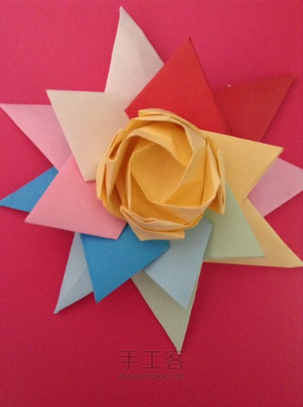 川崎玫瑰🌹折纸教程 第23步